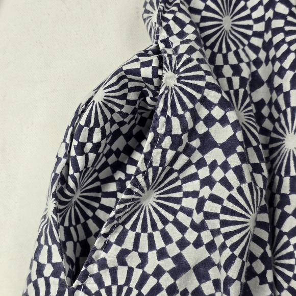 Emily Levine Clemetina Dress Disco Indigo BlockPrint Ultralightweight Cover Up - Picture 5 of 11